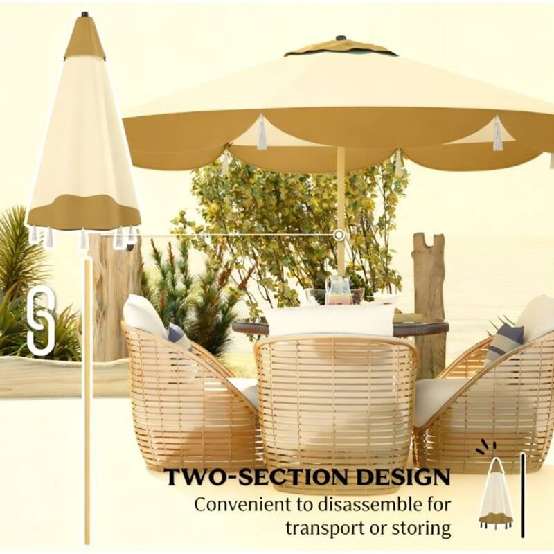 GDFStudio Outdoor Orin Polyester Patio Umbrella with Steel Pole and UPF 50+ Protection