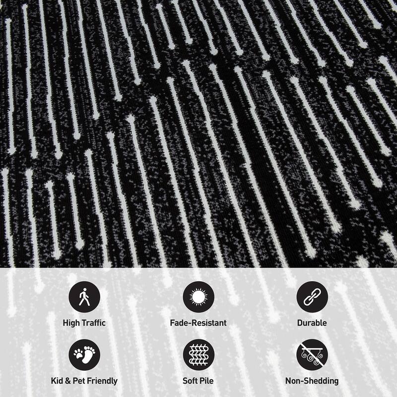 World Rug Gallery Boho Stripe Design Area Rug
