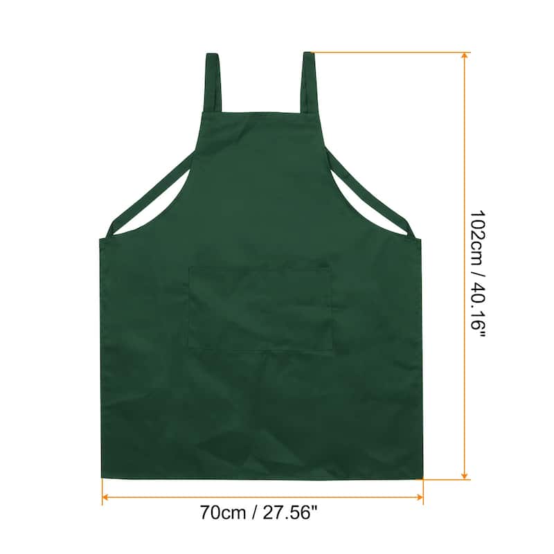 H Style Apron Kitchen Cooking Aprons Long Artist Painting Apron - Dark Green
