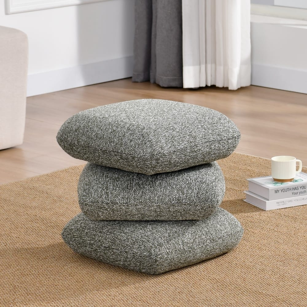 Modern 360° Swivel Multi-Layer Upholstered Ottoman