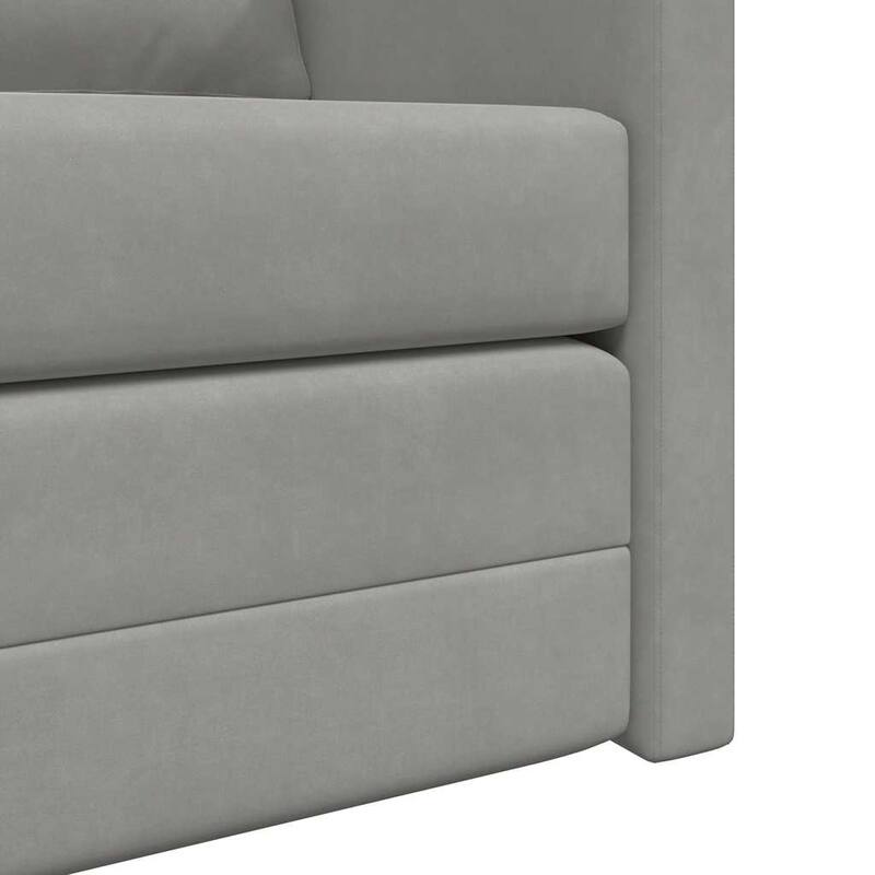 vidaXL Floor Sofa Bed 2-in-1 Light Grey 122x204 x 21.7 " Velvet - 122 x 70 x 21.7 "