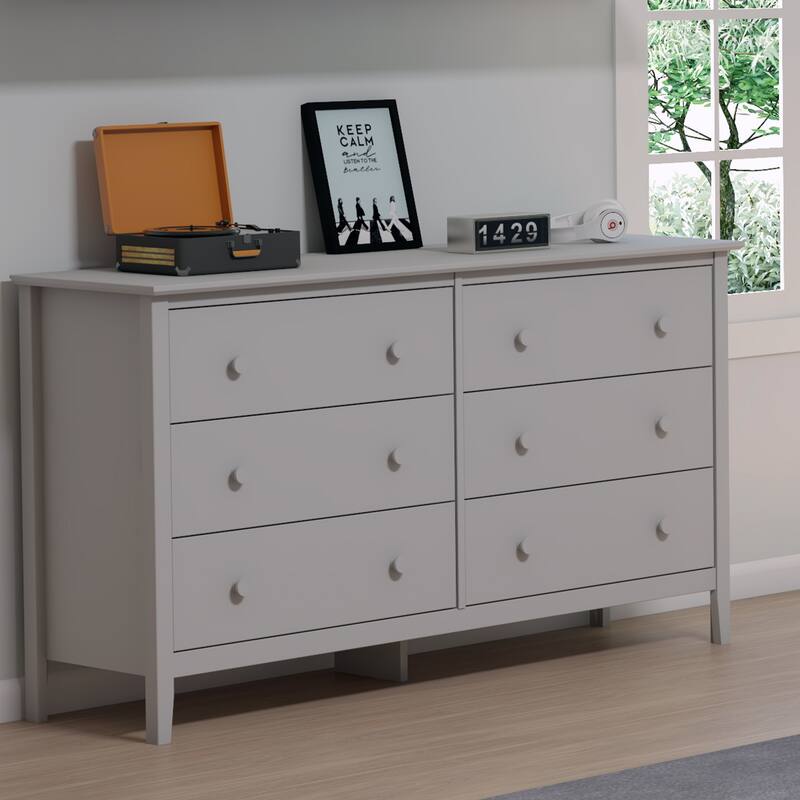 Taylor & Olive Snowberry 6-drawer Pine Wood Tall Storage Dresser