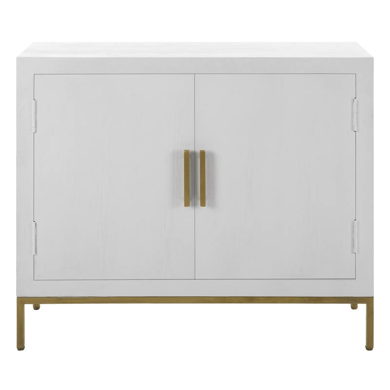 Uttermost 24013 Front Range 40" Wide 2 Shelf Oak Accent Cabinet - White