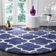 preview thumbnail 79 of 99, SAFAVIEH Montreal Shag Sadia 2-inch Thick Rug 6'7" Round - Periwinkle/Ivory - Round