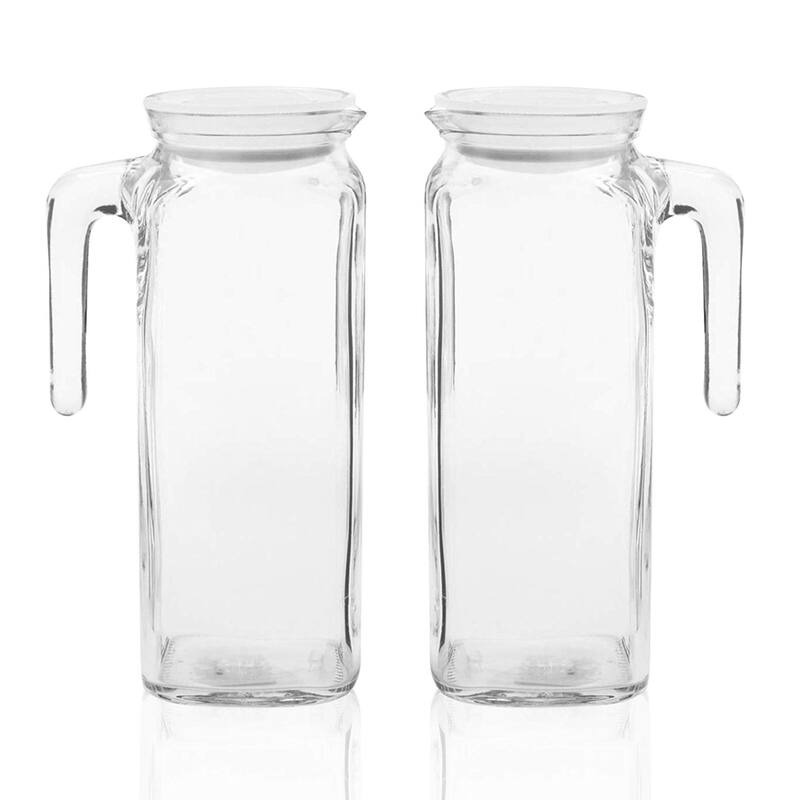 Bormioli Rocco Set of 2 Frigoverre Classic Jugs with Lid - White Lid
