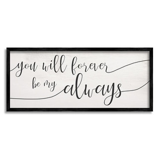 Stupell Forever Be My Always Romantic Cursive Typography Framed Wall ...