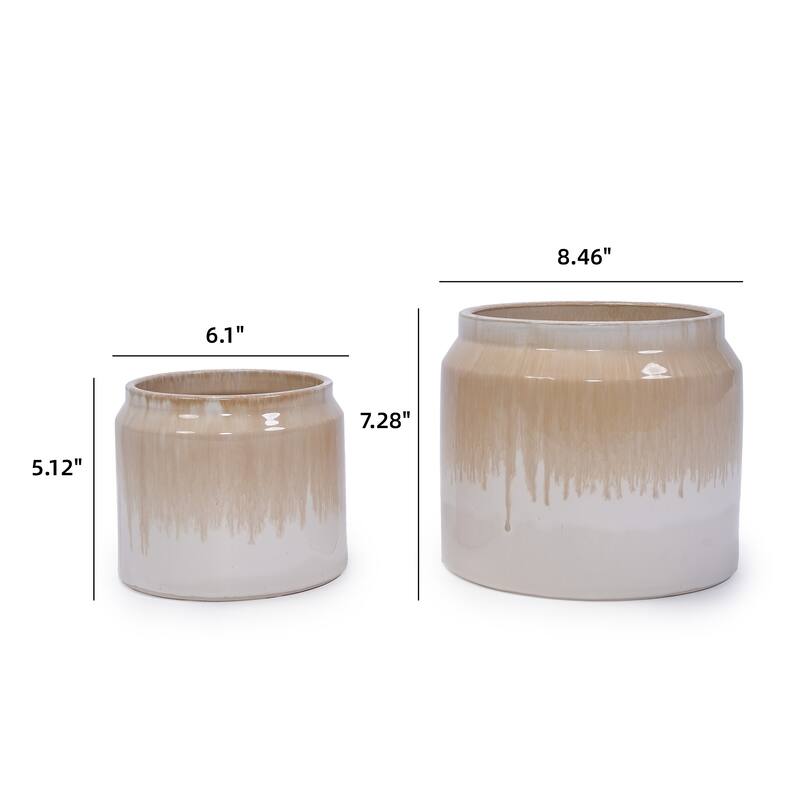 Elegant Ombre Glaze Non-Porous Ceramic Planters Pot for Aquatic Plants