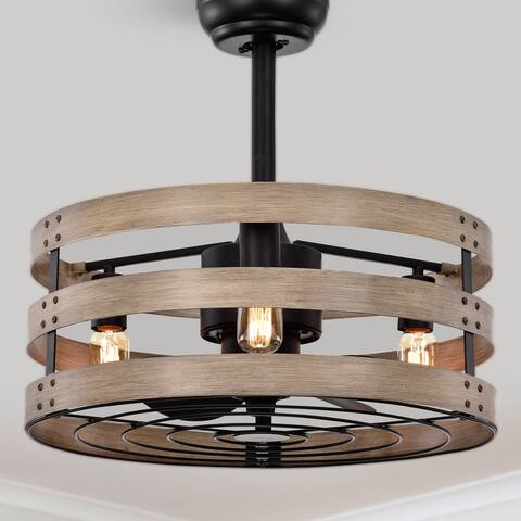Eden Ceiling Fan 20-Inch 3-Light Metal Drum Shade (Includes Remote)