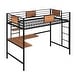 preview thumbnail 6 of 24, Multiple Functions Design Loft Bed with Guardrail, one Shelf and Built-in Desk, Twin Size