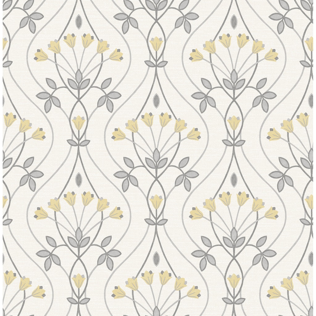A-Street Prints Dard Grey Tulip Ogee Wallpaper