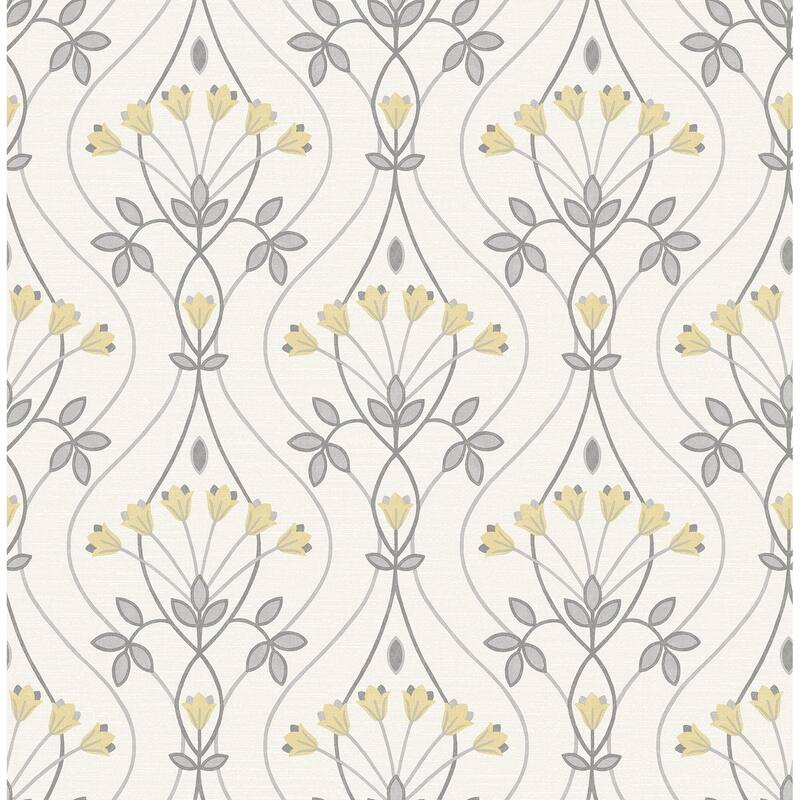 A-Street Prints Dard Grey Tulip Ogee Wallpaper