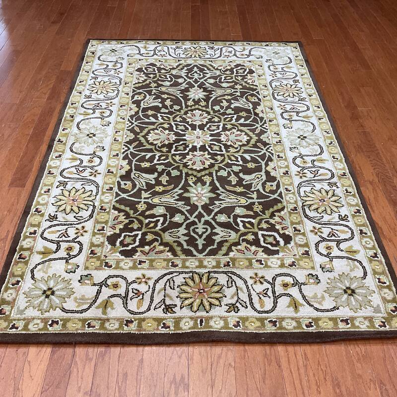 HERAT ORIENTAL Handmade Wool Rug Collection - 5' x 8' - Brown/Gold
