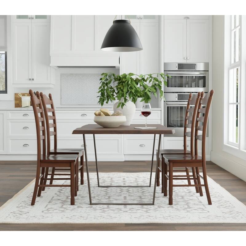 Solid Ladder Back Dining Chair - 42" - Espresso Brown