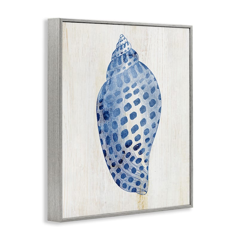 Stupell Spotted Blue Cowrie Shell Framed Giclee Art Design By Susan Arnot