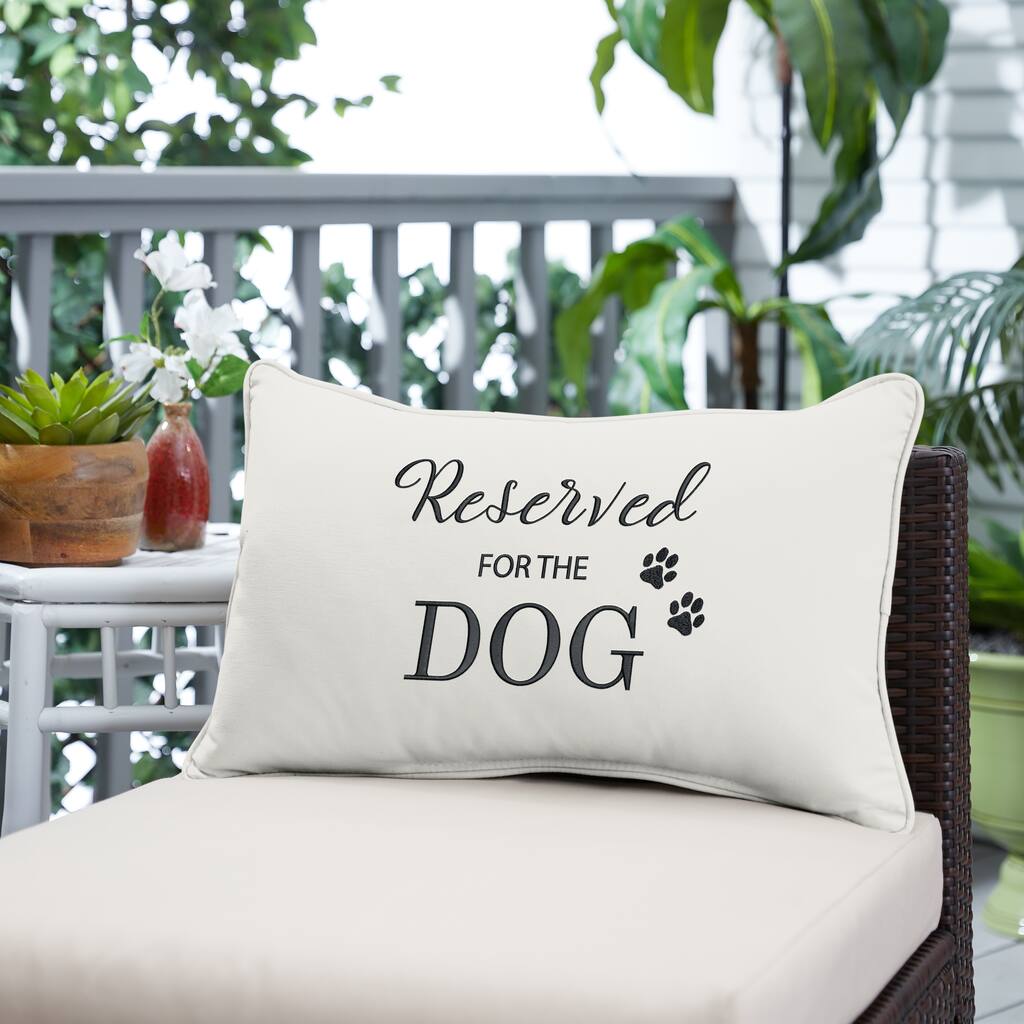 Sunbrella Canvas Embroidered Indoor/Outdoor 13x20 Corded Lumbar Pillow (Single)