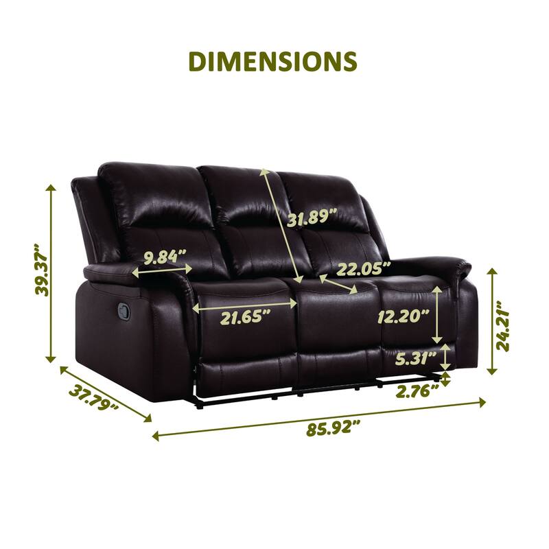 Manual Leather Reclining Sofa Collection – Recliner Furniture for Living Room & Home Office