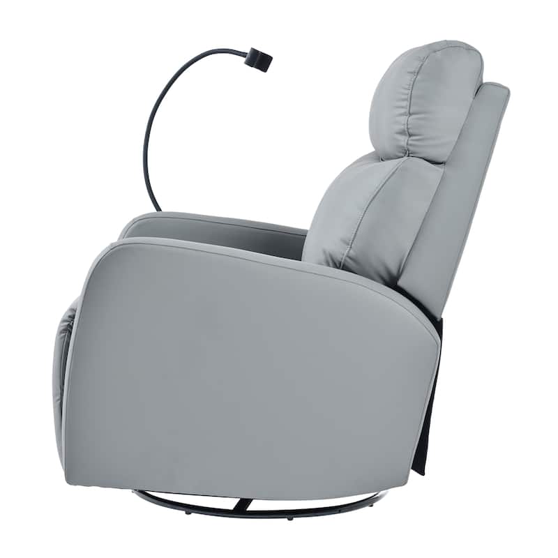 PU Power Swivel Recliner Chair with 270° Rotation, Electric 95-160° Recline and Dual USB Ports - 330lb Capacity