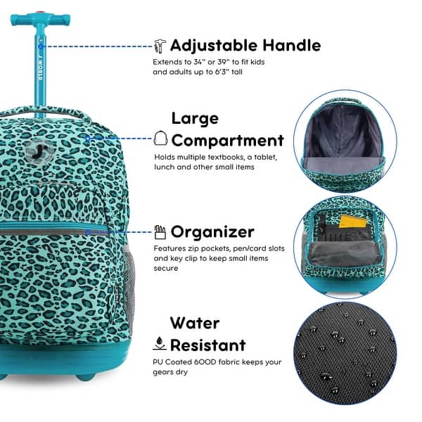 18 kids rolling backpack lunch bag Tilami 19 inch with Lunchbox Wheeled Laptop Backpack, Turtle Blue and ice pack 3pcs Kids Rolling Backpack Set