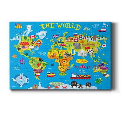 World Map Premium Gallery Wrapped Canvas - Ready to Hang