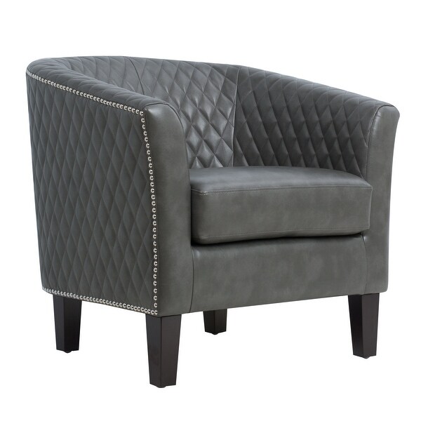 Grey Quilted Barrel Accent Chair Overstock 31510728
