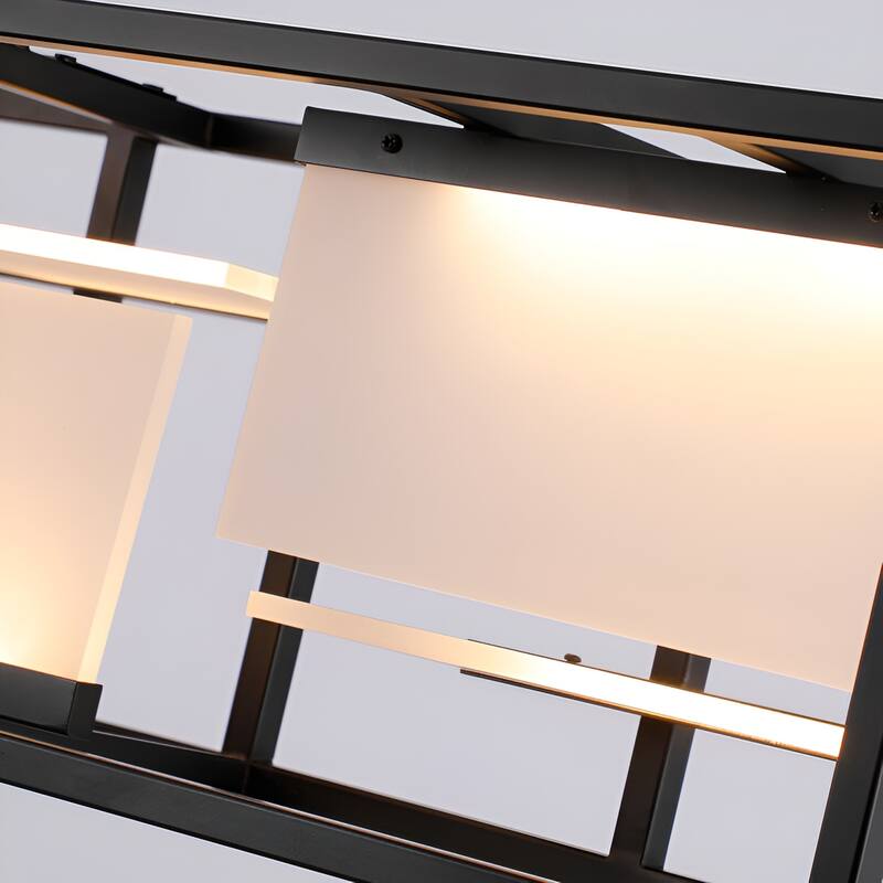 LED 40 Inch Kitchen Island Pendant Light, Black Ceiling Scifi Linear Light