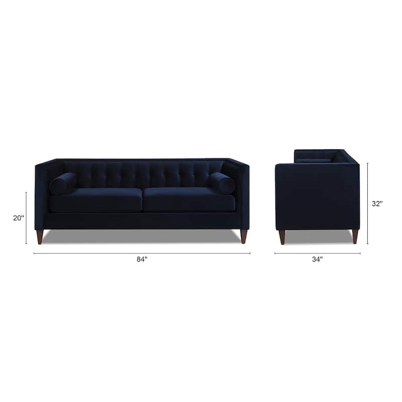 Jack 84" Modern Upholstered Tufted Tuxedo Sofa