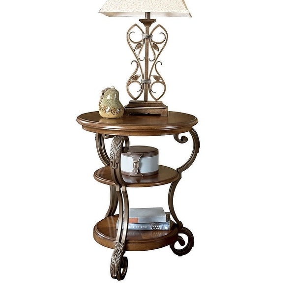 Shop Nestor Medium Brown Chair Side End Table T517-7 Nestor Medium