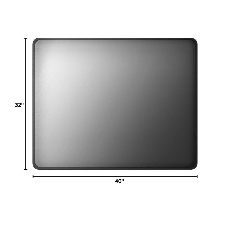 40x32 Inch Black Aluminium Frame Bathroom Mirror