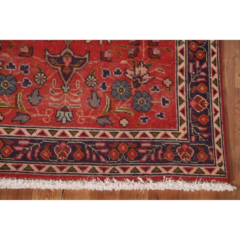 Tabriz Persian Vintage Rug Hand-Knotted Wool Carpet - 3'2" x 5'0"