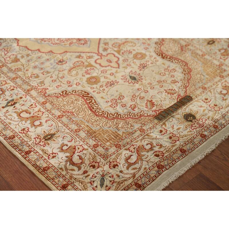 Hereke Vegetable Dye Turkey Foyer Rug Handmade Silk Carpet - 2'8" x 3'11"