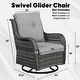 preview thumbnail 18 of 82, Gymojoy 3-Piece Rattan Wicker Rocking Swivel Chair Set with Table