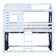 preview thumbnail 9 of 17, Blue Twin Size Solid Wood House Bunk Bed with Tent & Ladder