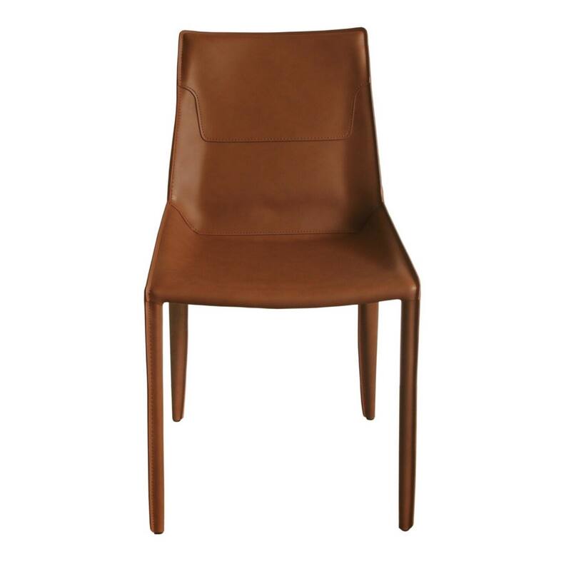 Brown/Brown Faux Leather Upholstered Wood Frame Dining Chair, Set of 2, Sturdy Dining Chair for Dining Rooms - 21.75