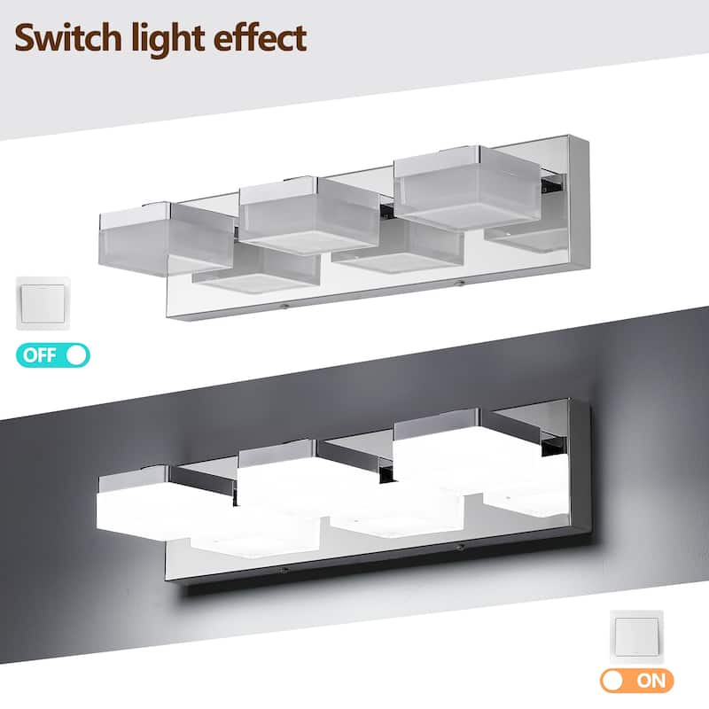 Modern LED Vanity Light, 3-Lights Wall Sconce for Bathroom and Mirror, Sleek Minimalist Design, Energy-Efficient