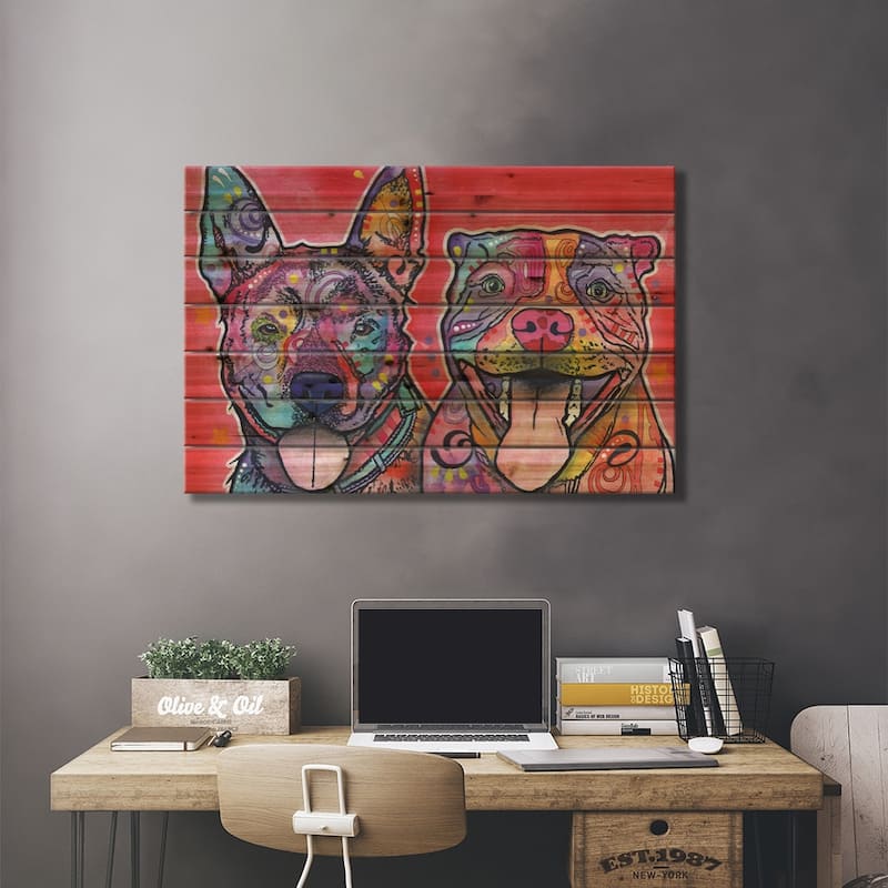 Latte & Hijiki Print On Wood by Dean Russo - Multi-Color