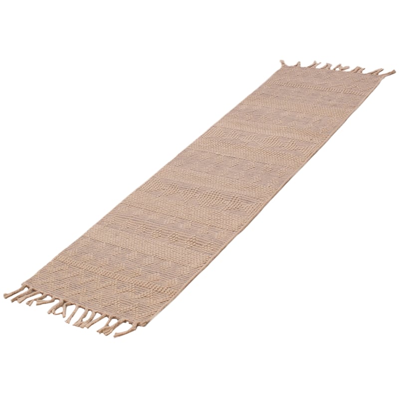 ECARPETGALLERY Braid weave Sienna Cream Wool Rug - 2'5 x 8'2