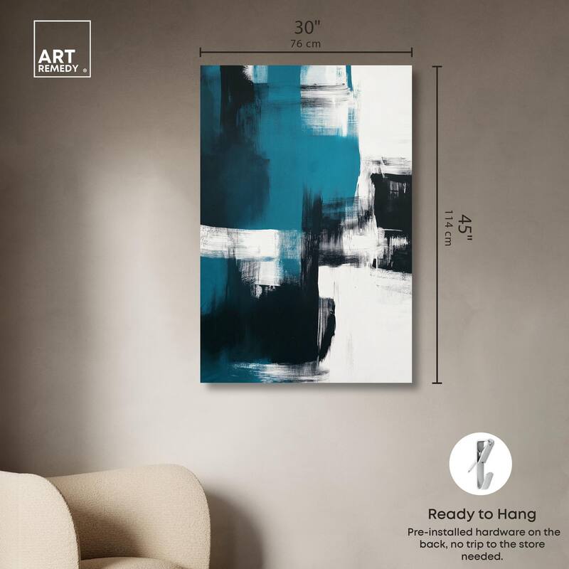 Weight of Teal Canvas by Art Remedy, Gallery Wrapped