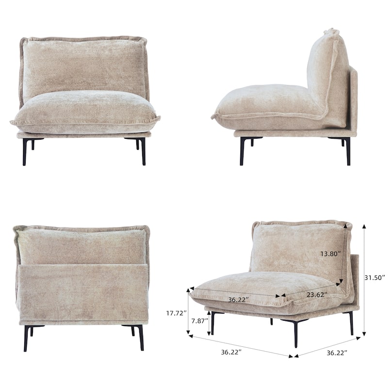 111.02'' Down Filled Modular Sectional Sofa Chenille Fabric Upholstery 3-seats Couch