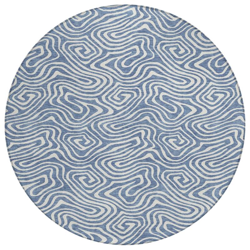 Machine Washable Indoor/ Outdoor Modern Trance Chantille Rug