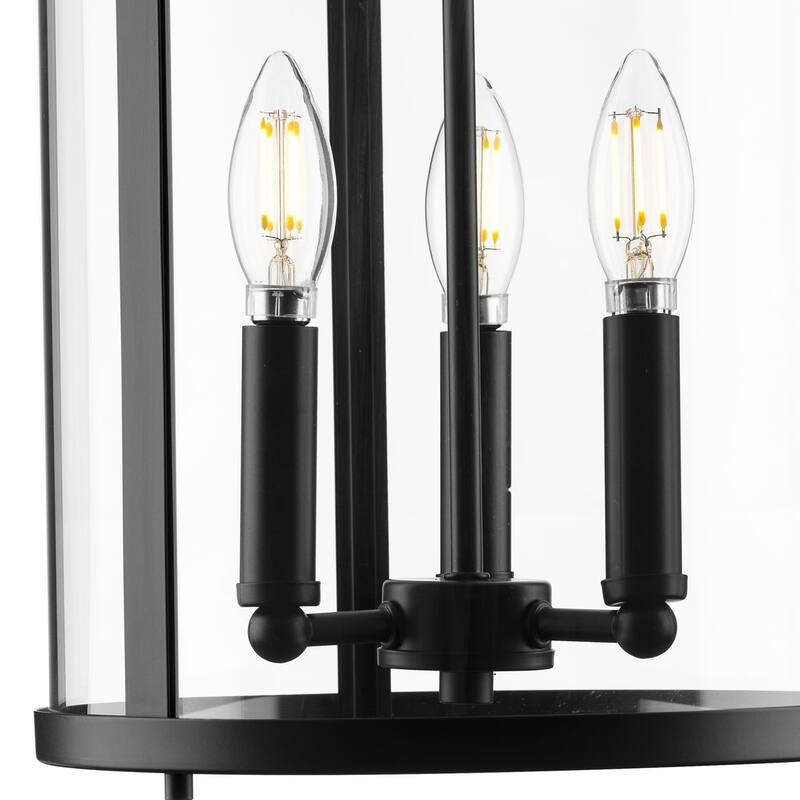 Gilliam Collection Three-Light Matte Black New Traditional Hall & Foyer - 10 in x 10 in x 20.75 in