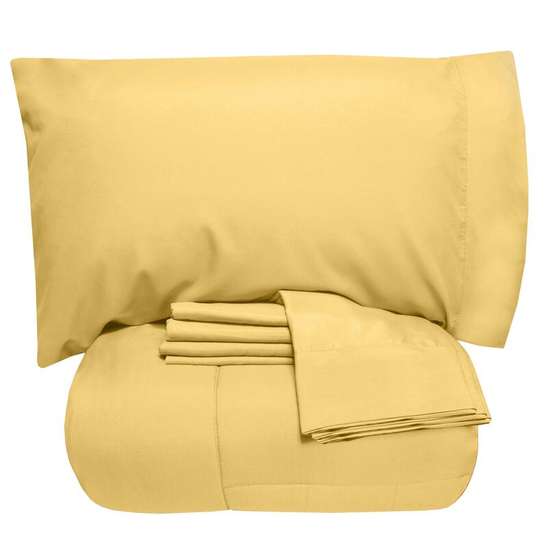 Sweet Home Collection Luxury Solid Bed-In-a-Bag with Sheet Set