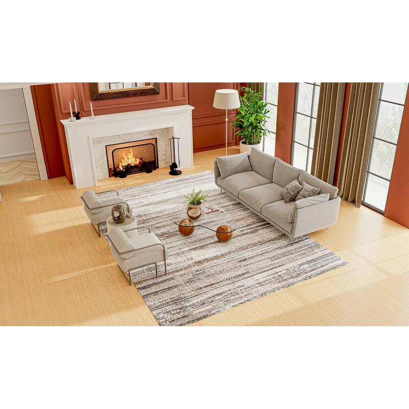 Bashian Mikhala Cream & Grey Contemporary Area Rug