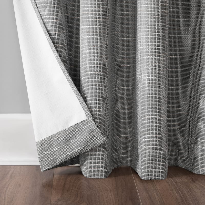Sun Zero Kline Burlap Weave Thermal Extreme Total Blackout Grommet Curtain Panel, Single Panel