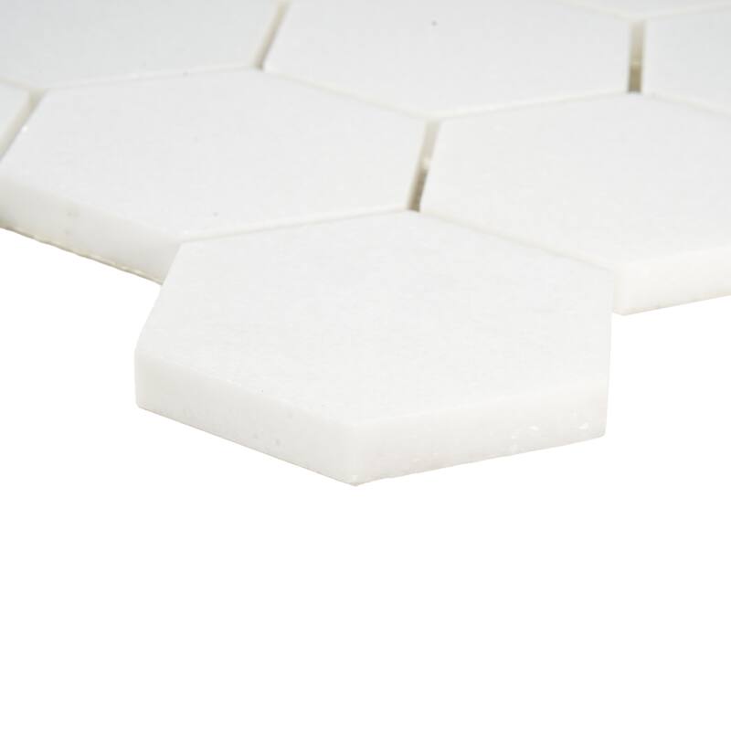 Thassos Marble 3" x 3" Honeycomb Polished Mosaic Tile