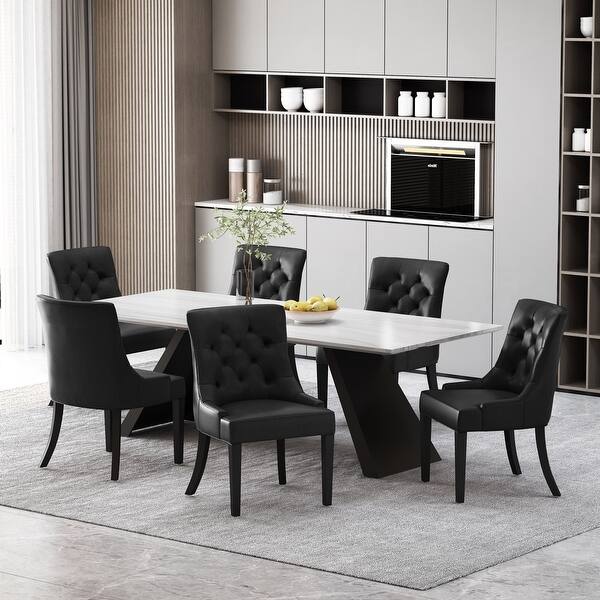 Cheney Tufted Dining Chairs (Set of 6) by Christopher Knight Home On