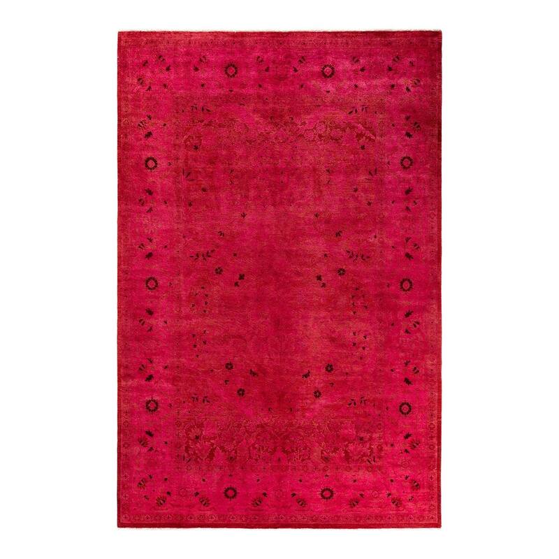 Vibrance, One-of-a-Kind Hand-Knotted Area Rug - Pink, 6' 0" x 9' 3" - 6' 0" x 9' 3"
