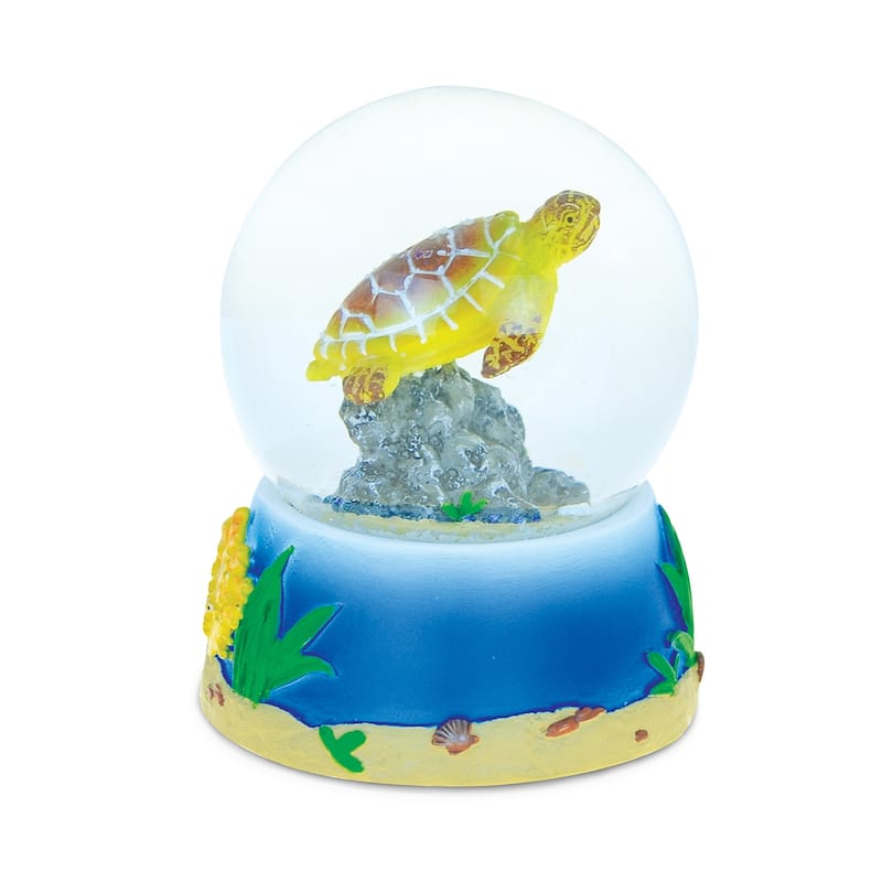 CoTa Global Sea Turtle Snow Globe Figurine with Sparkling Glitter - 65mm