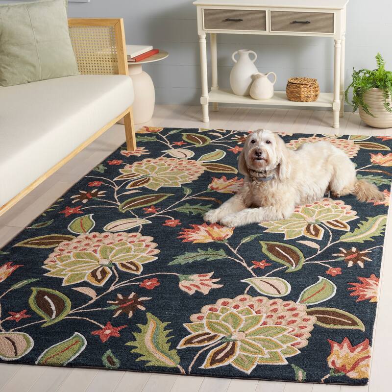 SAFAVIEH Handmade Jardin Shemsie Floral Wool Rug