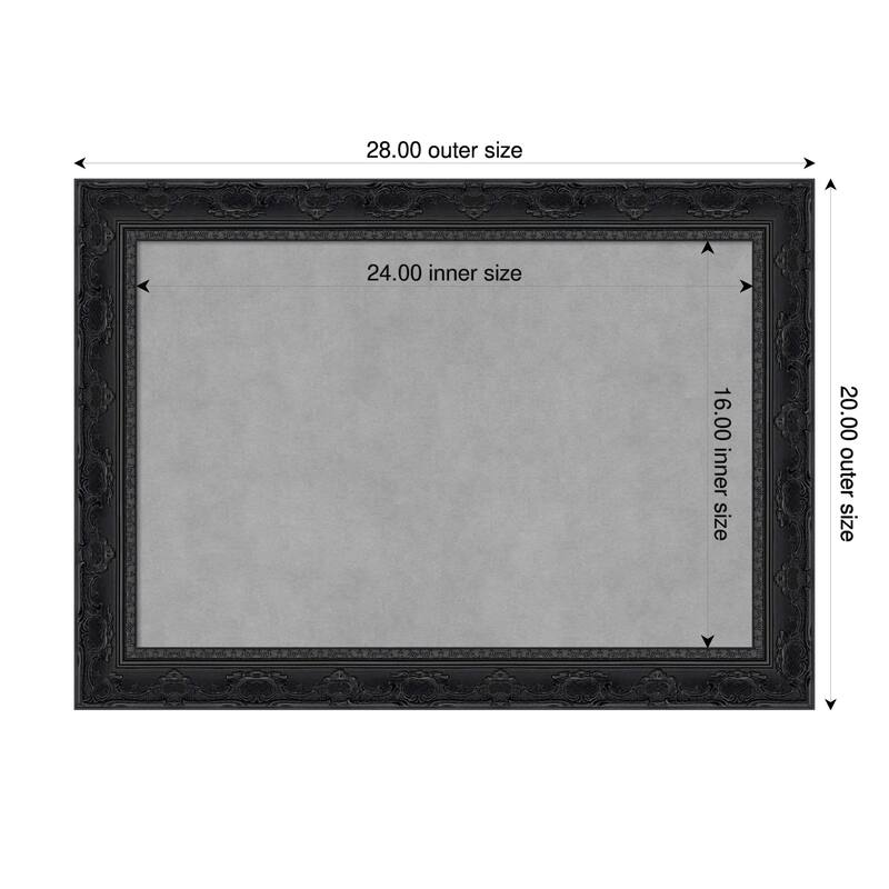 Amanti Art Filigree Gloss Black Framed - 28 x 20 in - Filigree Gloss Black