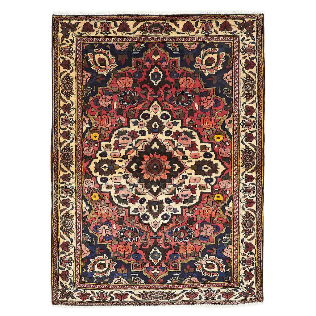 ECARPETGALLERY Hand-knotted Kayseri Vintage Red Wool Rug - 3'7 x 4'11
